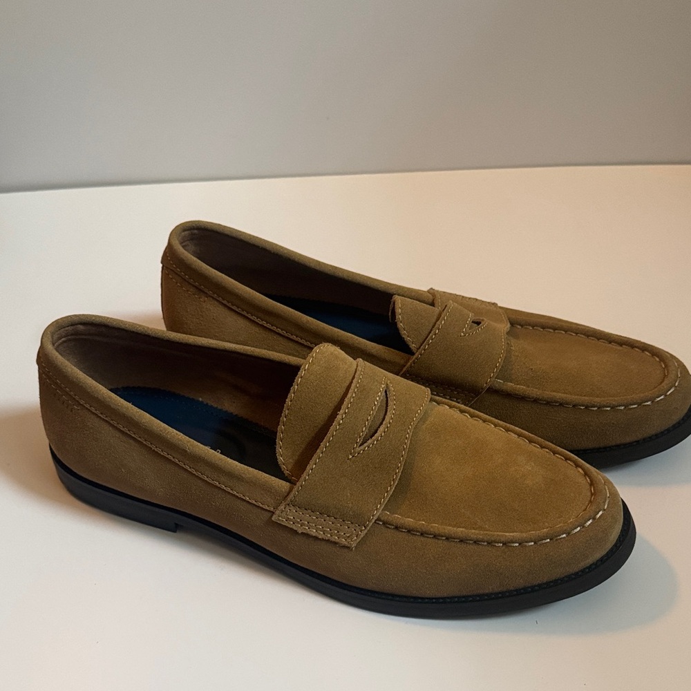 Ted Baker Classic Tan Suede Penny Loafers SZ 12